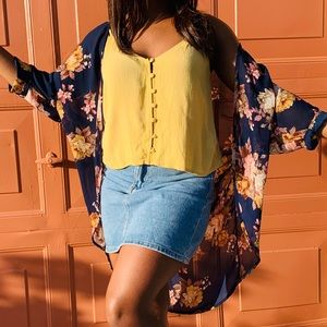 Floral kimono top.